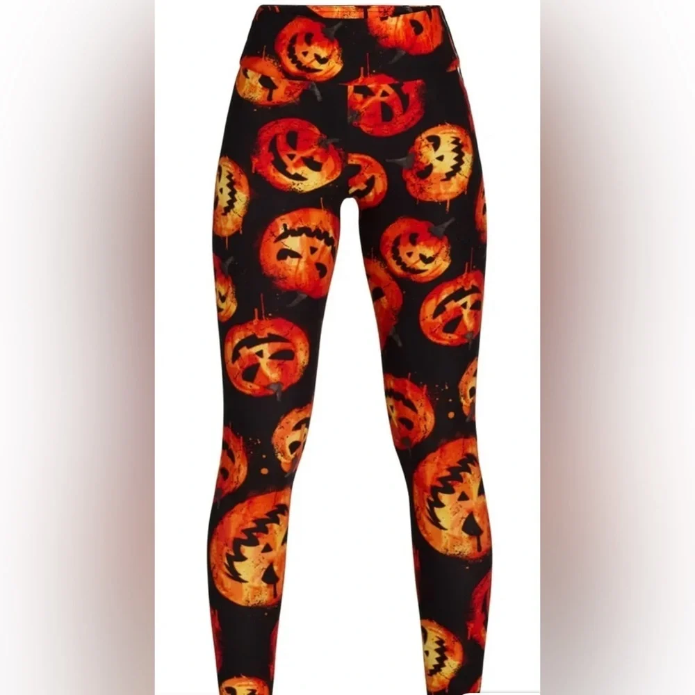 No Boundaries Orange Pumpkin Print Leggings XXS/XS- NWT